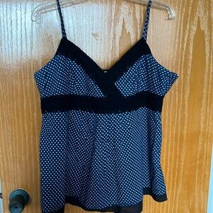 Tommy Hilfiger navy with white polka dot spaghetti strap top